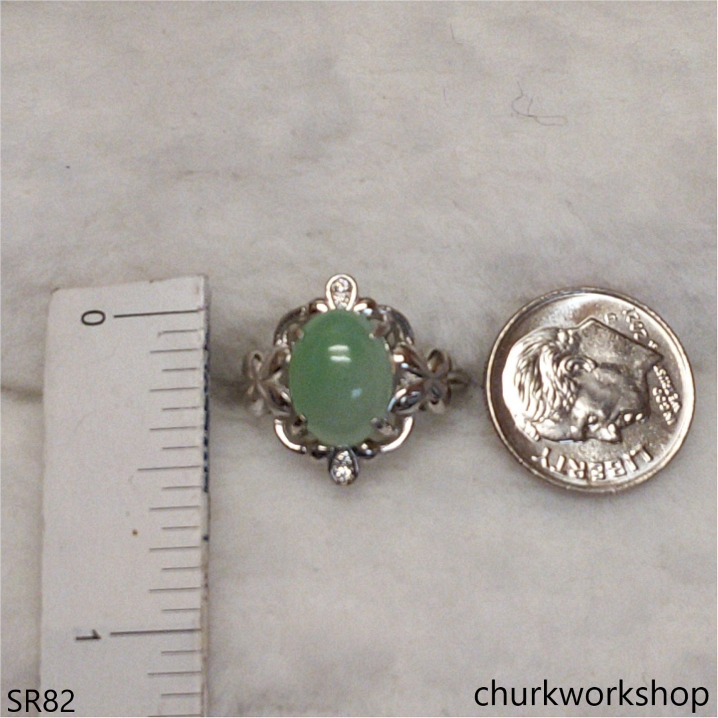 Light green jade ring