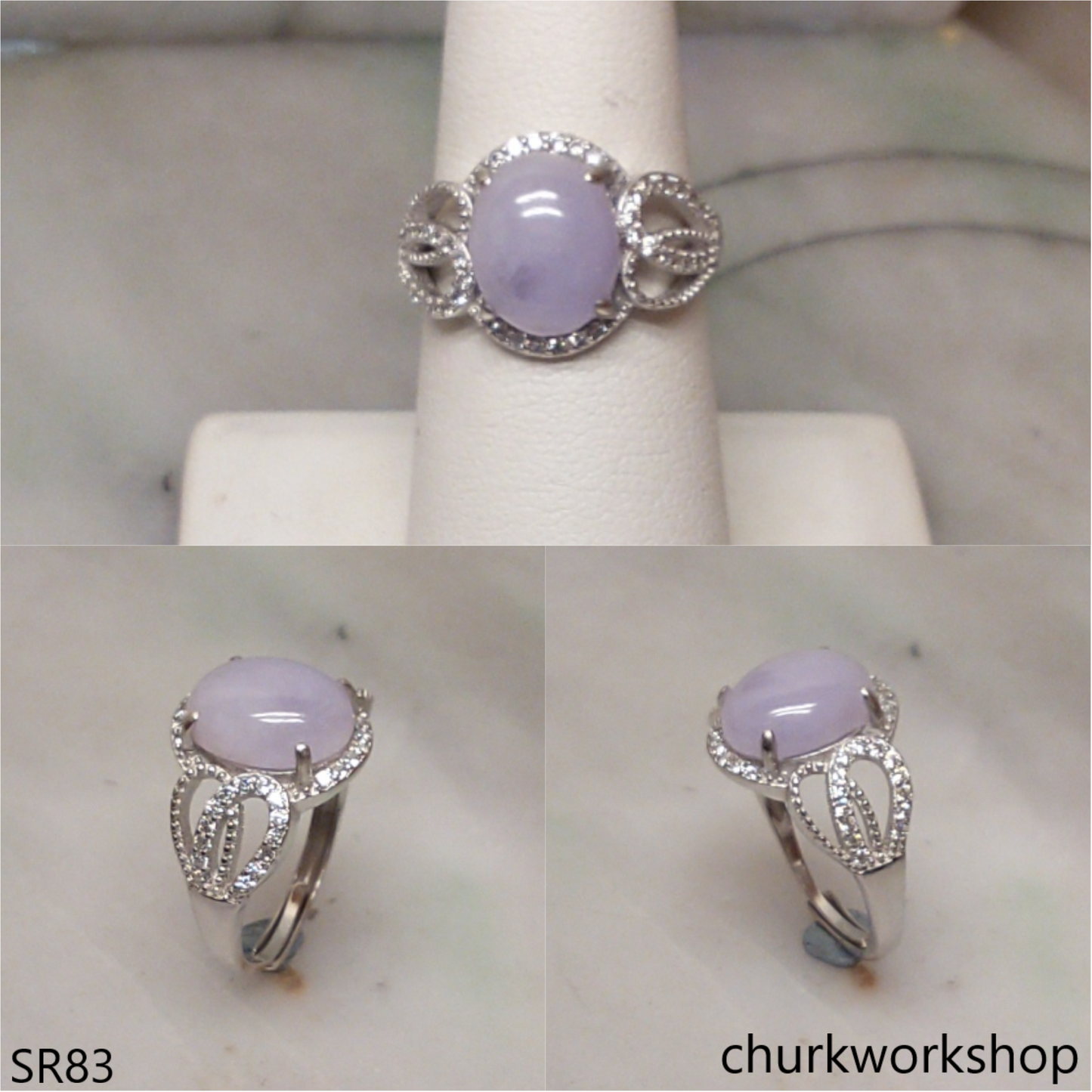 Lavender jade ring