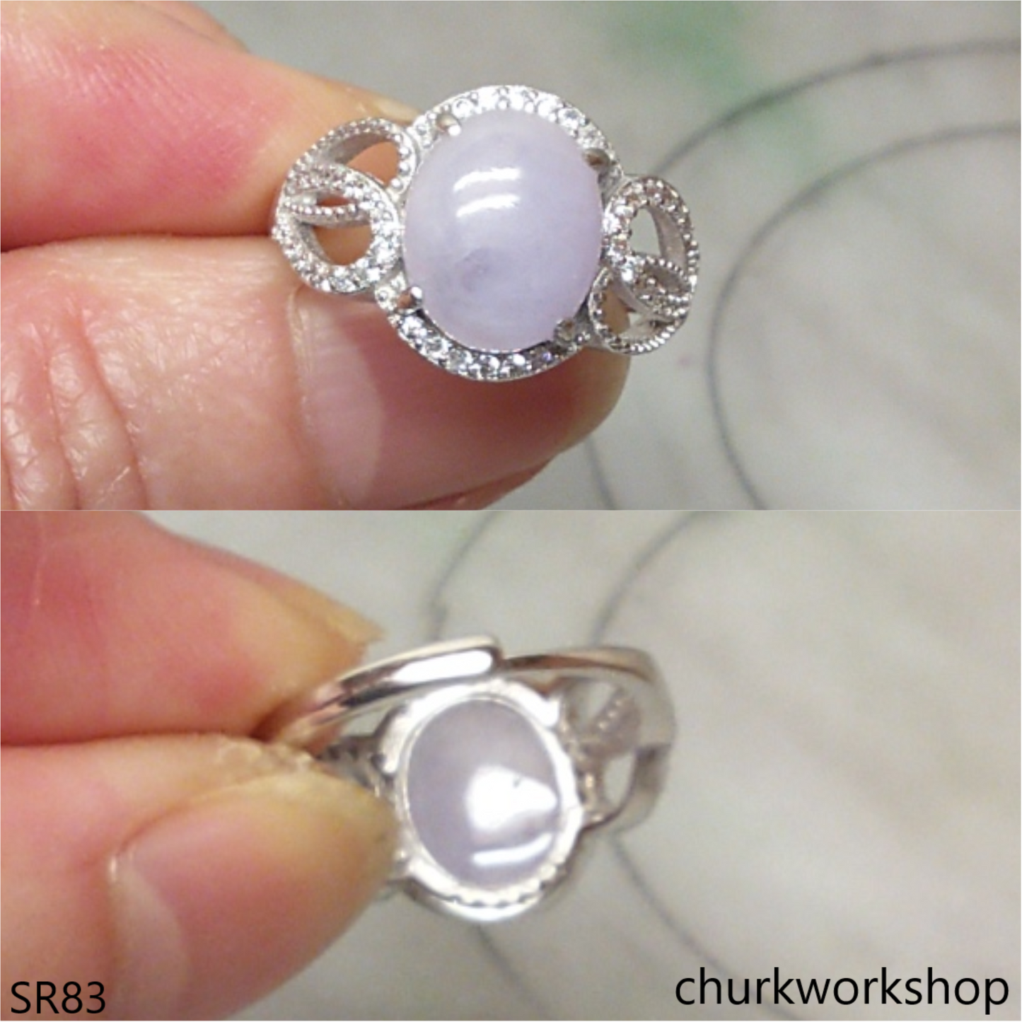 Lavender jade ring