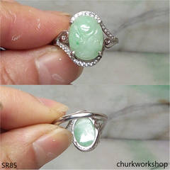 Light green flower jade ring