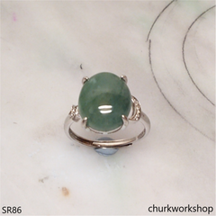 Bluish green jade ring