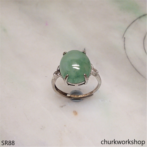 Bluish green jade ring