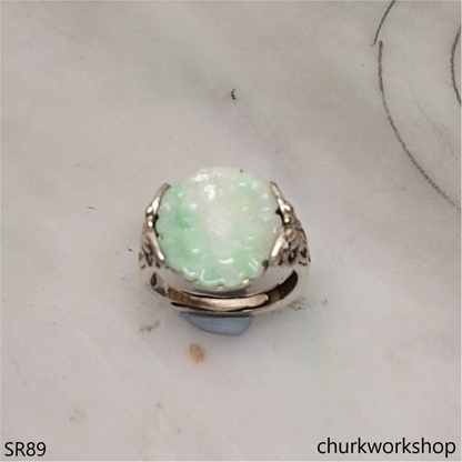 Flower jade ring