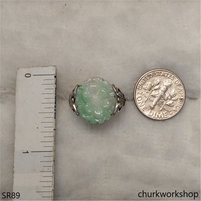 Flower jade ring