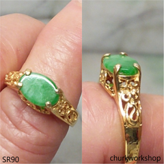 Oval jade ring 14K gold filled