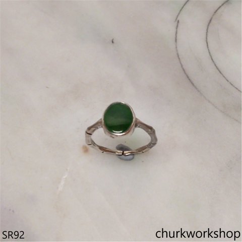 Dark green jade ring