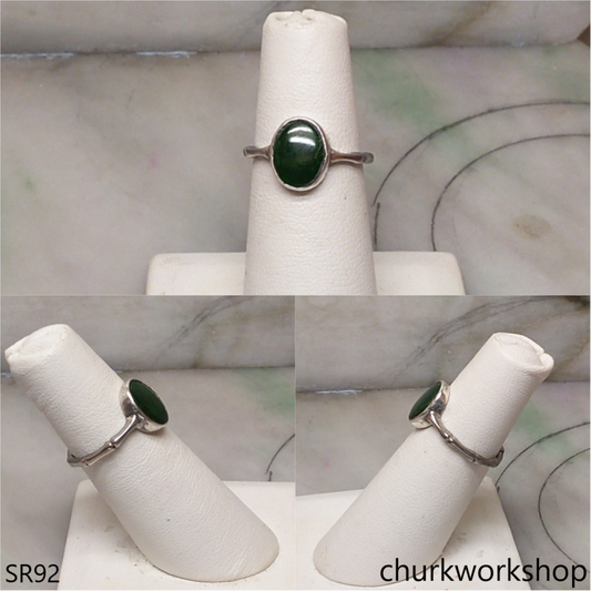 Dark green jade ring