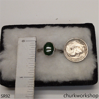 Dark green jade ring