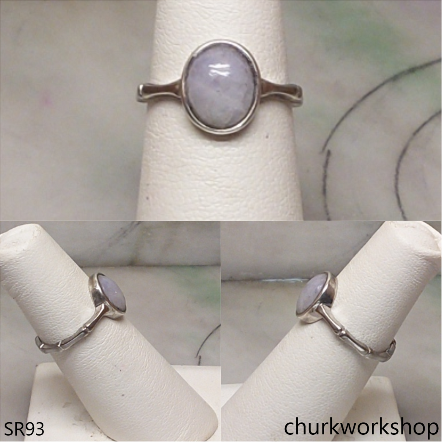 Light lavender jade ring