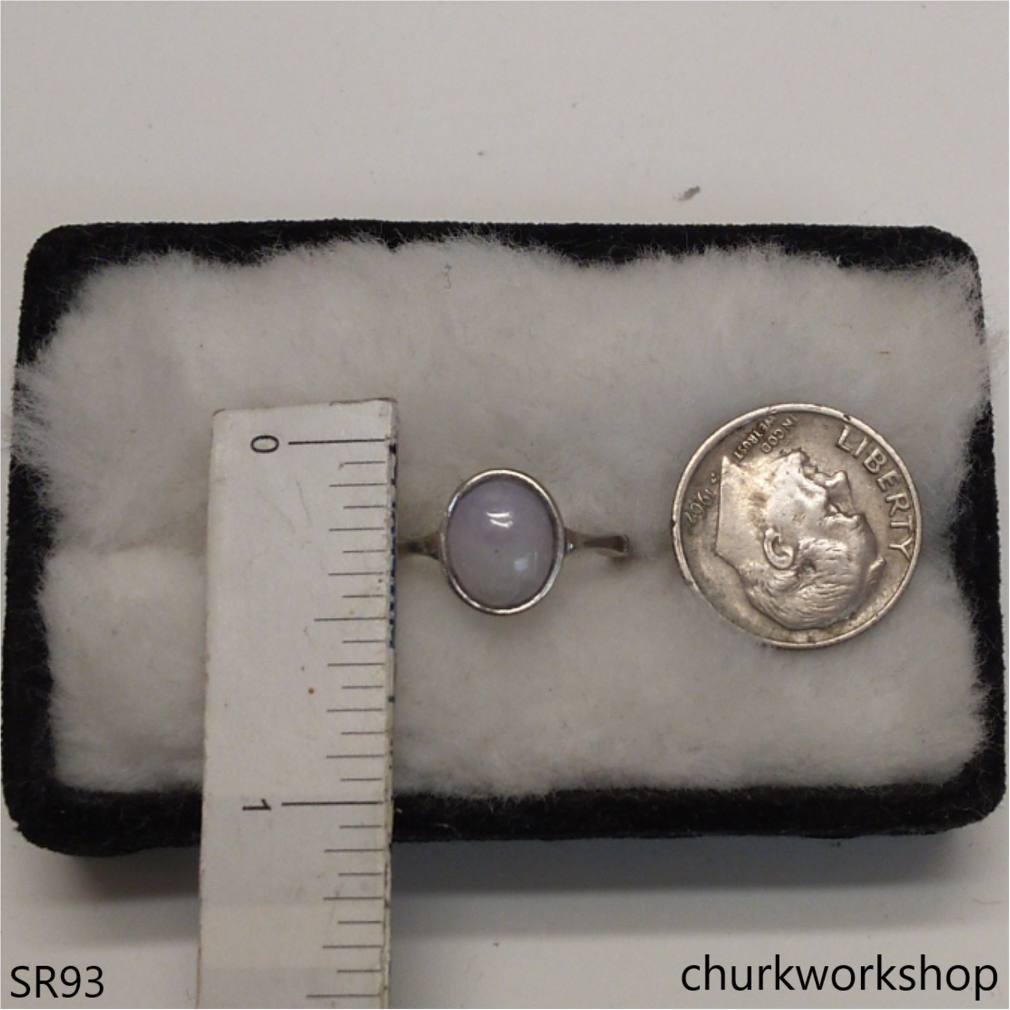 Light lavender jade ring