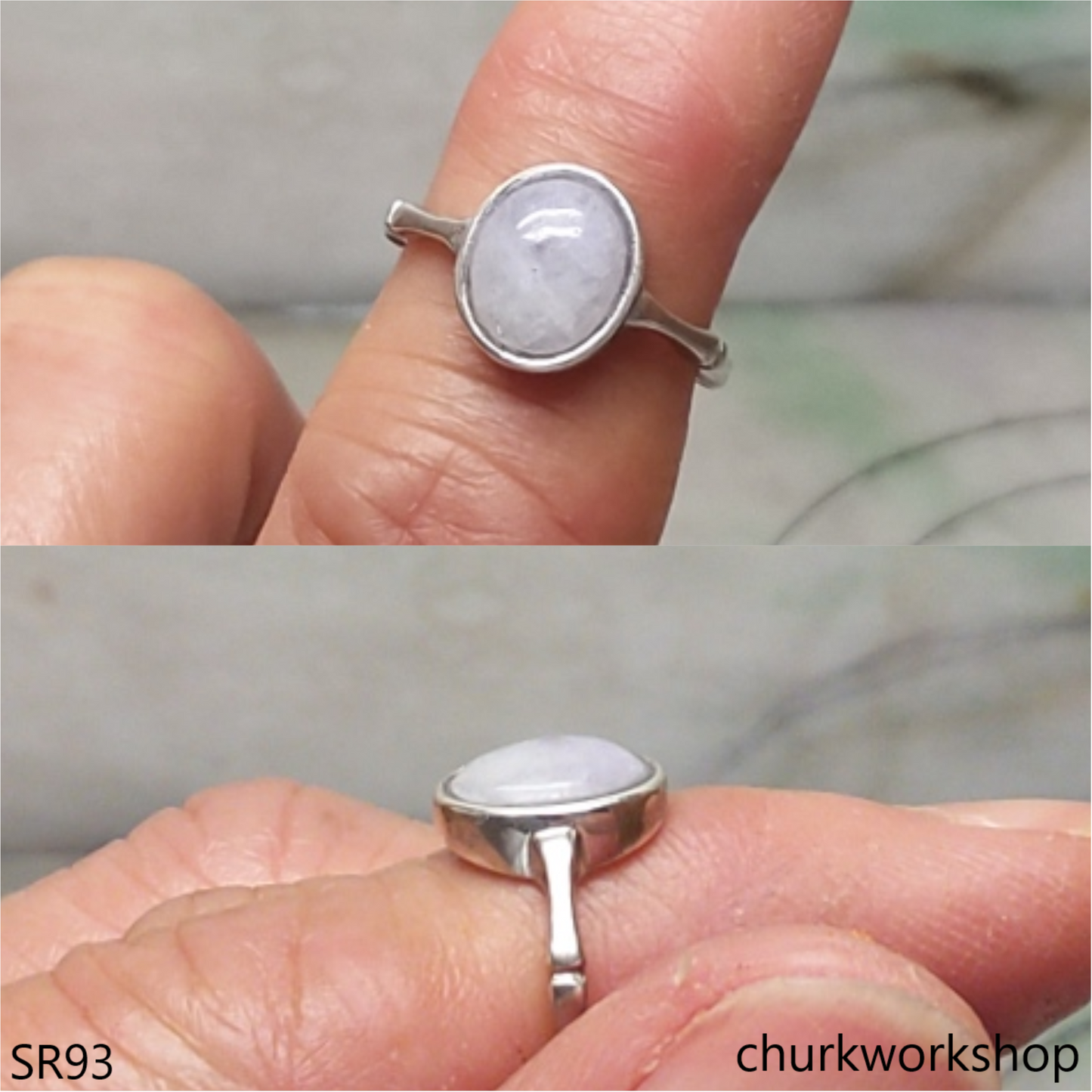 Light lavender jade ring