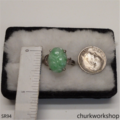 Light green flower jade ring