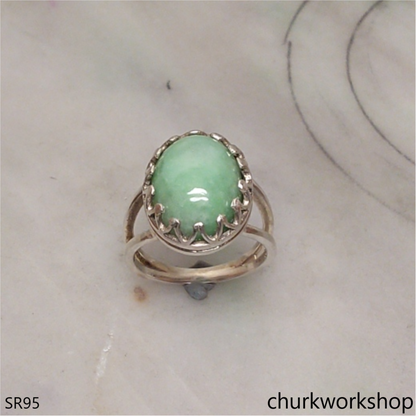 Light green jade ring