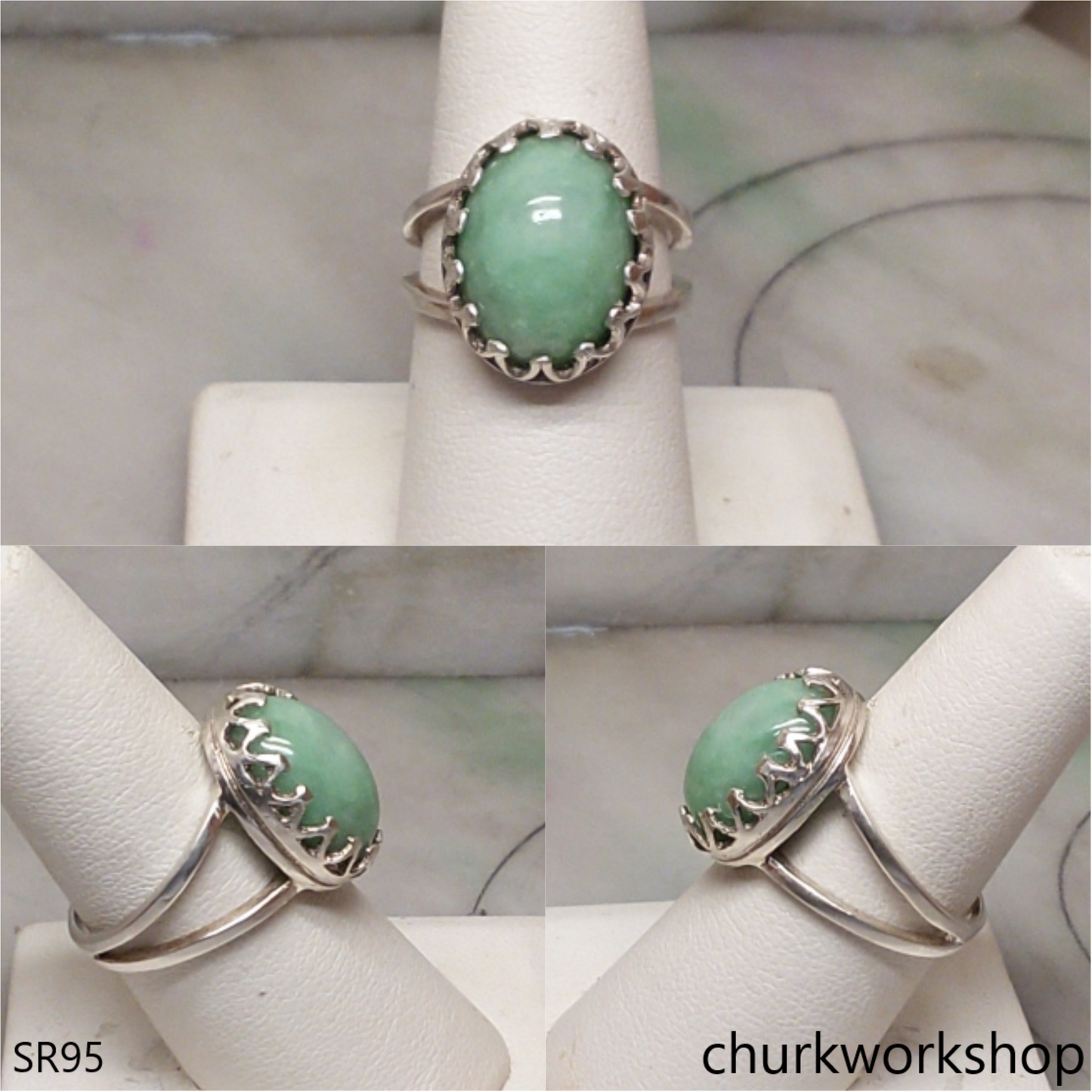 Light green jade ring