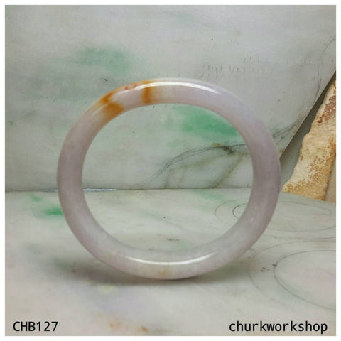 Pink lavender oval jade bangle