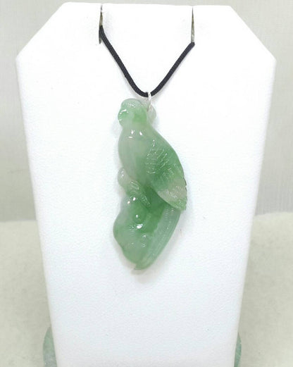 Green jadeite parrot pendant