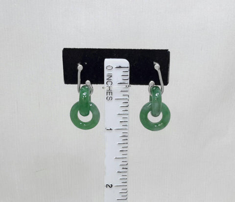 Jadeite earrings, dangling jade earrings, green jade earrings, gold jade earrings