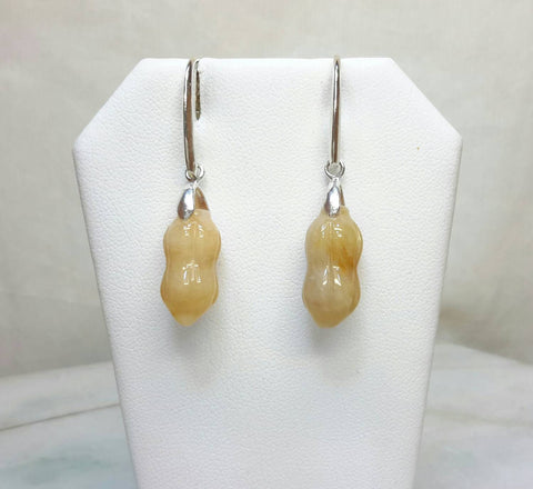 Jade earrings, dangling jade earrings, red jade earrings, silver jade earrings, jade earrings