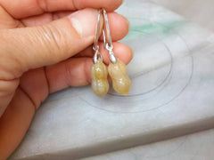Jade earrings, dangling jade earrings, red jade earrings, silver jade earrings, jade earrings