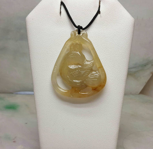 Red jade duck pendant