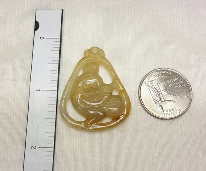 Red jade duck pendant
