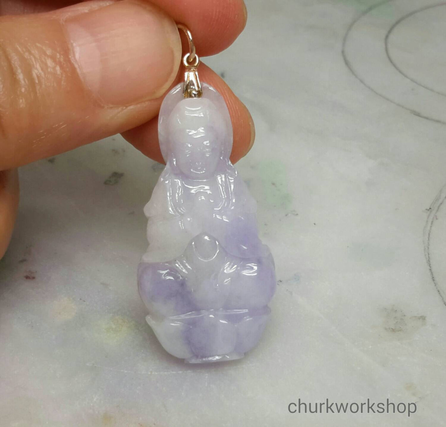 Lavender jade lady Buddha