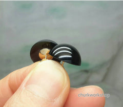 Jade earrings natural black color ear stud
