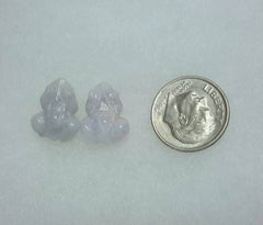 Pale lavender color jade frog earrings