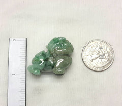 Jade pendant, green jade pendant, foo dog, dragon pendant.