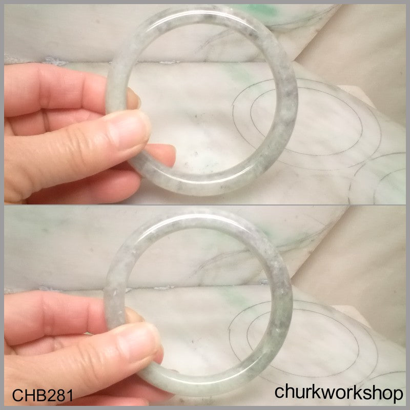 Grayish lavender large jade bangle