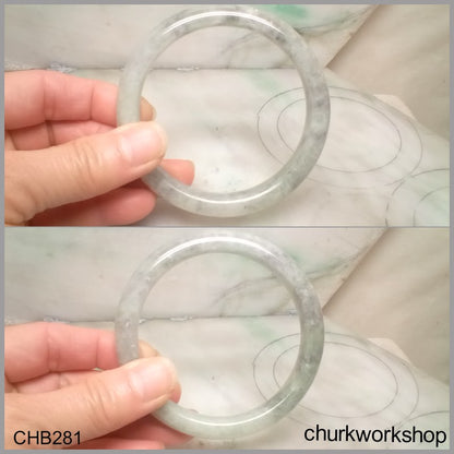 Grayish lavender large jade bangle